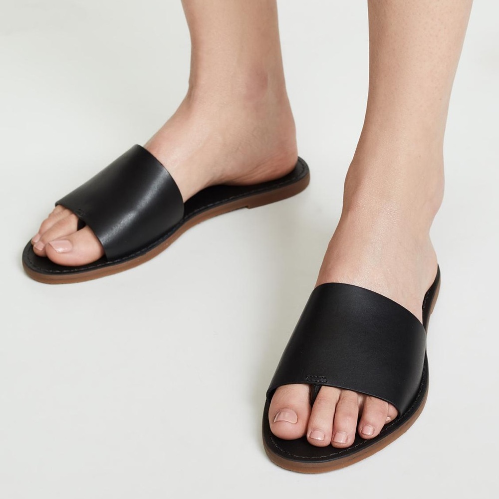 Madewell boardwalk post slide 6.5 black